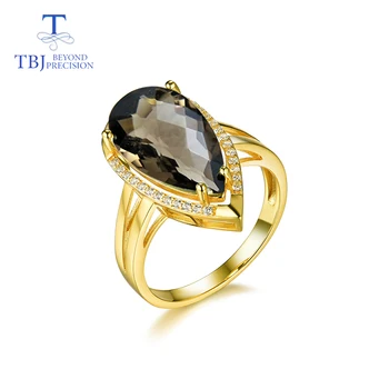 100% טבעי סמוקי קוורץ אבן חן טבעת כסף סטרלינג 925 אבני חן לנשים מתנה תכשיטים יפים