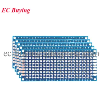 10pcs 3x7cm צד כפול טיפוס PCB לוח כחול 3*7 סנטימטר אוניברסלי לוח מעגל מודפס ניסיוני קרש חיתוך PCB לוח נחושת