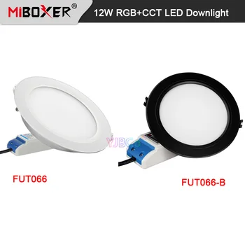 12W RGB+CCT Downlight LED לבן/שחור Miboxer Dimmable 16 מיליוני צבעים התקרה 110V 220V 2.4 G RF מרחוק/אפליקציה/שליטה קולית