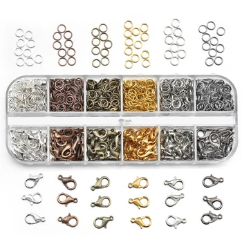 1Box תכשיטים הערכה להכנת לובסטר אבזם לקפוץ טבעות שרשרת שרשרת עגיל DIY תכשיטים ממצאים רכיבים להגדיר אספקה