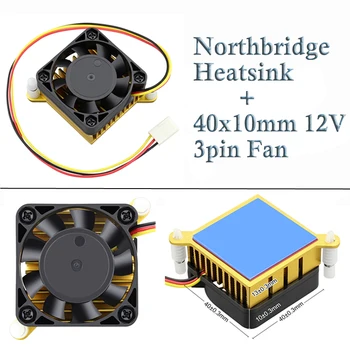 1PCS האם המחשב SouthBridge Northbridge רדיאטור 40x13mm אלומיניום W/ Cooler קירור מאוורר 40mm 12V 3Pin בשביל צ ' יפ PC CPU