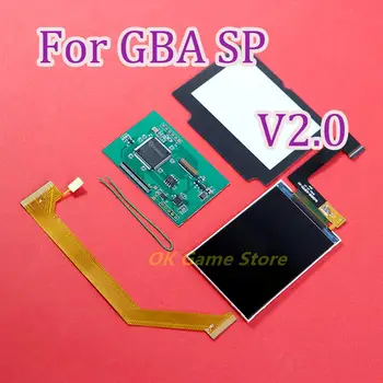 1set/רבה על GBA SP V2.0 IPS מסך LCD להדגיש בהירות LCD עבור גיים בוי Advance SP חשמל נמוכה מסך IPS מסך LCD