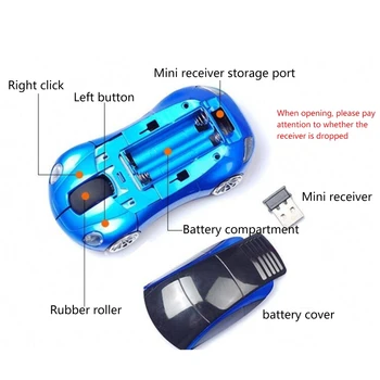 2.4 G 1600DPI עכבר USB מקלט אלחוטי אור LED המכונית צורה אופטי בעכברים.
