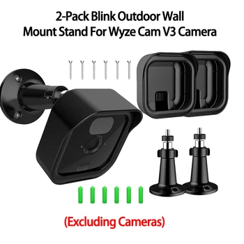2-Pack למצמץ מצלמה חיצונית על הקיר לעמוד על Wyze קאם V3 עמיד כיסוי 360 מעלות מתכווננת עבור Wyze V3 מחזיק מצלמה