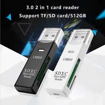 2 ב 1 קורא כרטיסים-USB 3.0 Micro SD TF כרטיס זיכרון קורא במהירות גבוהה Multi-card סופר מתאם כונן פלאש נייד אביזרים