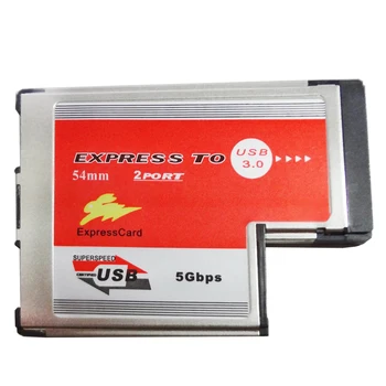 2 כפול יציאות USB 3.0 HUB אקספרס כרטיס ExpressCard 54 מ 