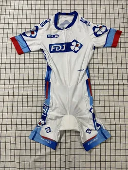 2016 FDJ הקבוצה לבן Skinsuit בגד גוף קיץ רכיבה על אופניים ג ' רזי קובע MTB אופני אופניים בגדים MTB Maillot יוקרתי Ciclismo