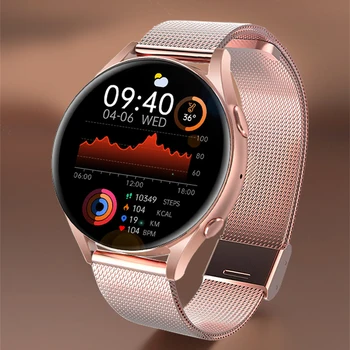 2022 אופנה שעונים חכמים בנות קצב הלב לחץ דם שעון גברים אישה Bluetooth שיחה עמיד למים Smartwatch עבור אנדרואיד ios