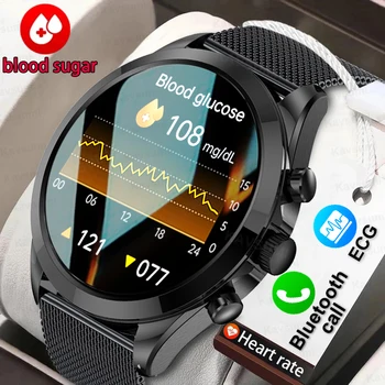 2023 הגלוקוז בדם שעון חכם גברים הבריאות א. ק. ג+PPG ניטור לחץ הדם, טמפרטורת הגוף Bluetooth שיחה תנועה Smartwatch