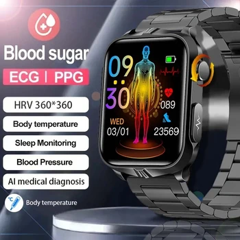 2023 הראשון דופק Electrotherapy א+Ppg לא פולשנית של סוכר בדם זכר Smartwatch טיפול לייזר לחץ דם תקין ספורט