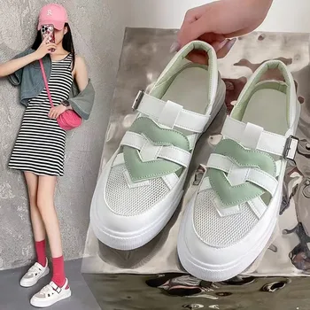 2023 קיץ חם למכור בסגנון שטוח לבן חלול לנשימה נעלי ספורט מזדמנים נשים סנדלים נוחים נשים נעליים שטוחות