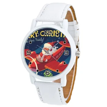 2023 שעון חדש מתנת חג המולד, ילדים צבעוני אופנה חג המולד הדפסה השעון סיליקון רצועת קוורץ שעונים לילדים מתנה