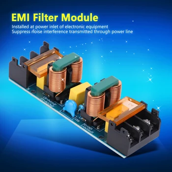 25 א, דיגיטלי מודד EMI Filter מודול אודיו כוח מטהר לוח 50/60Hz AC עבה נחושת אלומיניום רכיבים חצובה
