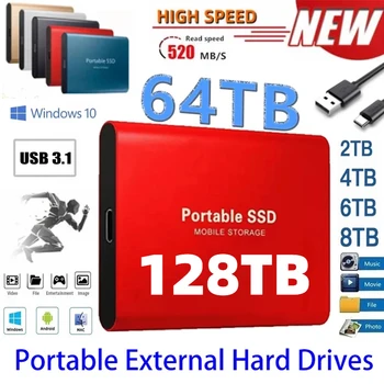 256TB חיצוני SSD כונן קשיחים 4TB הרחבת כונן הדיסק 512gb 16 טרה-בתים 8 טרה-בתים USB 3.1 מיני נייד SSD עבור מחשבים ניידים הטלפון החכם למחשב PS4