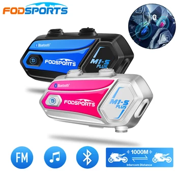 2Pcs Fodsports M1-S Plus הקסדה אוזניות Bluetooth אופנוע אינטרקום 8 רוכבים Intercomunicadores מוטו קסדות רמקול רדיו FM
