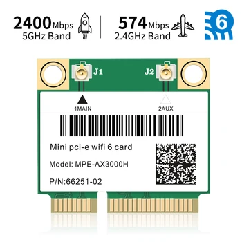 3000Mbps Wifi 6 רשת Wlan Wifi6 כרטיס Bluetooth 5.2 Dual Band 802.11 ax/ac מתאם אלחוטי חצי Mini PCI-E 2.4 Ghz/5Ghz MU-MIMO