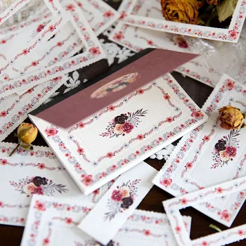 30pcs/lot התזכיר רפידות חומר נייר משובח פרח מסגרת זבל יומן אלבום אישי כרטיסי רטרו רקע קישוט נייר