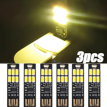 3pcs חיישן מגע USB LED אור נייד Mini 5V ניתן לעמעום אור בלילה על כוח הבנק מחשב נייד מחשב קריאת ספר מנורת שולחן