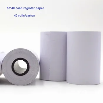 40pcs 57*40mm תרמי קבלה נייר קטן רול עבור קופה 58mm מדפסת תרמית