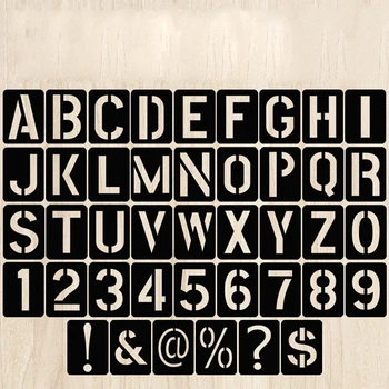 42pcs אנגלית אלפאנומריים סמל חלול תבנית מכתב שבלונות ציור מספר אותיות חלולות עבור DIY אלבום היומן