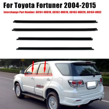 4Pcs/סט חלון המכונית החיצון Weatherstrip בצד הדלת דפוס לקצץ חותם על טויוטה Fortuner 2004-2015
