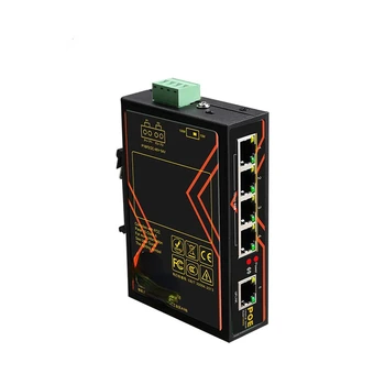 5 יציאות POE מתג 10/100Mbps תעשייתי Fast Ethernet Switch DIN Rail סוג של מתג רשת 48V 65W תעשייתי 802.3 AF/ב