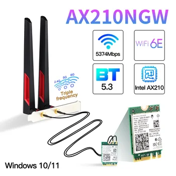 5374Mbps מידע AX210 802.11 ax Wi-Fi 6E MU-MIMO AX210NGW שולחן העבודה ערכת 2.4 G/5G/6Ghz WiFi מתאם Bluetooth 5.3 כרטיס Win 10/11