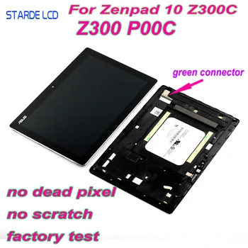 AAA LCD עבור Asus ZenPad 10 Z300 Z300C Z300CL P00C P023 ירוק מחברים Z300CNL P01T תצוגת LCD מסך מגע דיגיטלית מסגרת