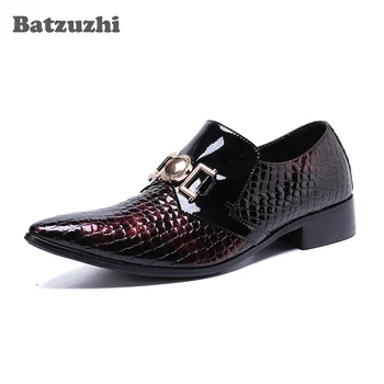 Batzuzhi עור אמיתי עסקי גברים נעלי שמלה נעלי חתונת מסיבה רשמית גברים נעלי Chaussure Homme זכר גודל פלוס 46