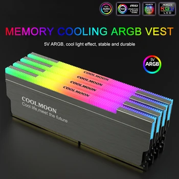 COOLMOON RAM גוף קירור רדיאטור קירור קירור מקרר ARGB קסם האור DDR2 DDR3 DDR4 שולחן העבודה הזיכרון פיזור חום משטח