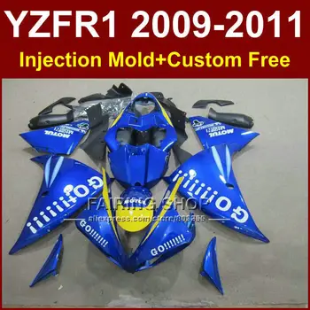 DIY שמיים כחולים חלקי הגוף עבור ימאהה fairings YZFR1 2009 2010 2011 תבנית הזרקה YZFR1 09 10 11 12 R1 bodyworks YZF1000 R1+7Gifts