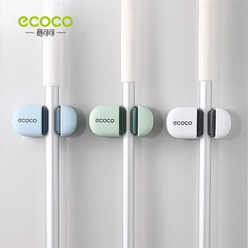 ECOCO מגב קרס קיר קליפ חינם אגרוף דבק חזק דביק קרס קיר אמבטיה תלוי מטאטא מגב קליפ קבוע החפץ בשירותים