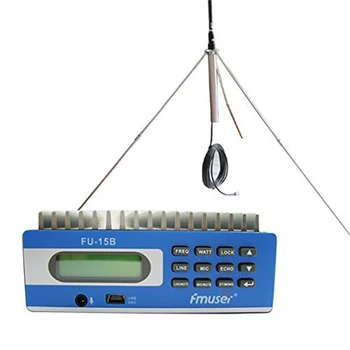 Fmuser פו-15B רדיו FM שידור משדר + GP100 אנטנה ערכת עבור תחנת רדיו.