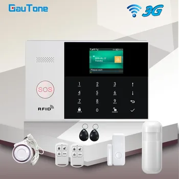 GauTone WiFi 3G הביתה פורץ מערכת אזעקת אבטחה ערכת 433MHz ביתית אלחוטית APP בקרת עם חיישן תנועה גלאי עשן