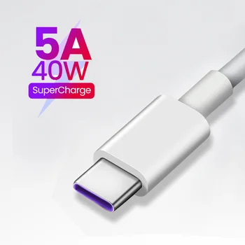 iLEPO 5A USB C טעינה מהירה כבל USB מסוג C כבל עבור Huawei SCP P40 Pro חבר 30 P30 Pro 40W משטרת טעינה מהירה עבור Xiaomi Redmi