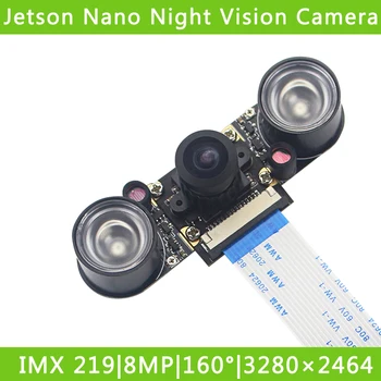IMX219 מצלמה 8MP Nvidia טסון ננו אינפרא אדום לראיית לילה 160 מעלות FOV מצלמת + 2 אינפרא אדום LED עבור טסון ננו לוח