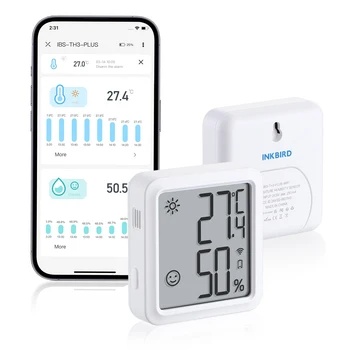INKBIRD מקורה טמפרטורה דיגיטלי לחות חכם WiFi חיישן מד לחות IBS-TH3-PLUS עבור תחנת מזג אוויר בבית
