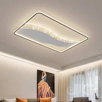 Jjc מלבני תקרת הסלון אור פשוט יצירתי המודרני הוביל השינה נברשת משק הבית אקריליק מנורת התקרה