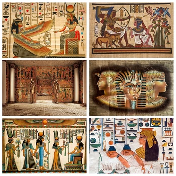 Laeacco משובח הישן מצרים הפירמידה ציור דפוס דתי הפנים תמונת רקע צילום תפאורות Photocall Photostudio