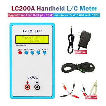 LC200A כף יד L/C מד השראות קיבולת מד דיגיטלי גשר LCR תאורה אחורית LCD קיבול השראות הבוחן