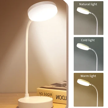LED מנורת שולחן Usb מופעל על שולחן אור לגעת עמעום נייד מנורה 3 צבע Stepless Dimmable הגנה העין השינה מנורת הלילה