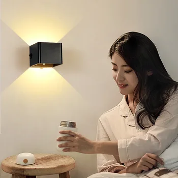 LED נטענת מנורת קיר הגוף האנושי חיישן ה-USB האלחוטי קיר מנורה שליד המיטה בחדר השינה למסדרון הביתה מנורת קיר