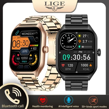 LIGE Bluetooth שיחה Smartwatch שעון ספורט מגע מלא צמיד מותאם אישית חיוג קצב הלב לישון ניטור שעון H40 השעונים החכמים