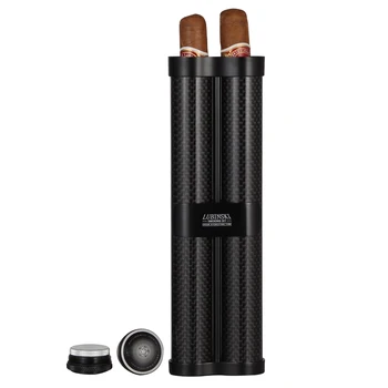 LUBINSKI סיבי פחמן שחור סיגר מחזיק מבחנה נייד נסיעות 2/3 צינור הסיגרים w סיגר הטבק אדים גאדג ' טים