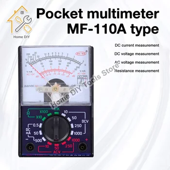 MF-110A מיני מודד חשמלי נייד אנלוגי Multitester מד הזרם מודד AC / DC מתח הנוכחי אוהם רב מד הבוחן