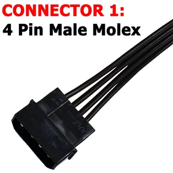 Molex IDE 4 פינים זכר ל-15 פינים נקבה SATA כוח ממיר כבל מתאם הכונן הקשיח כונן דיסק קשיח SSD חשמל כבל מאריך,2 Pack