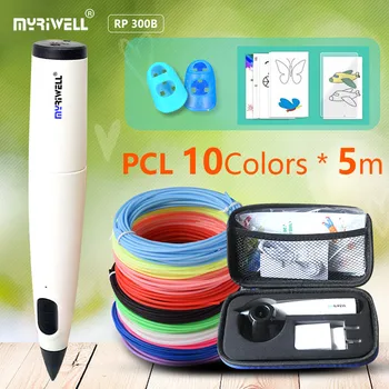 Myriwell 3D עט יחסי ציבור 300B טמפרטורה נמוכה גרסת 3D עט ,30 שאינו חוזר צבעים של PCL נימה של 1.75 מ 