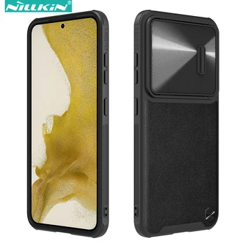 Nillkin CamShield עור S Case for Samsung Galaxy S23 Ultra / S23 / S23 בנוסף, סגסוגת מצלמה מחוון Shockproof הכיסוי האחורי.