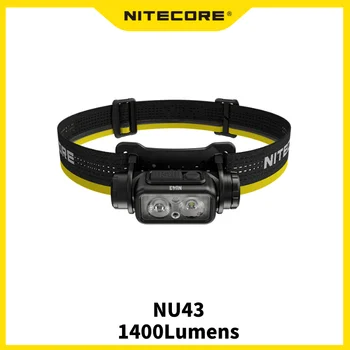 NITECORE NU43 1400Lumens נטענת פנס קרן צבע לבן+אור אדום מובנה 3,400 mAh Li-ion