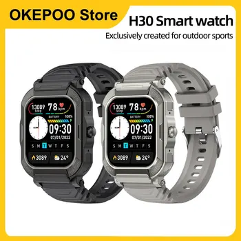 OKEPOO שעון חכם H30 ניטור קצב הלב, לחץ הדם לישון צג במצב ספורט כושר Smartwatch עבור אנדרואיד ו-iOS